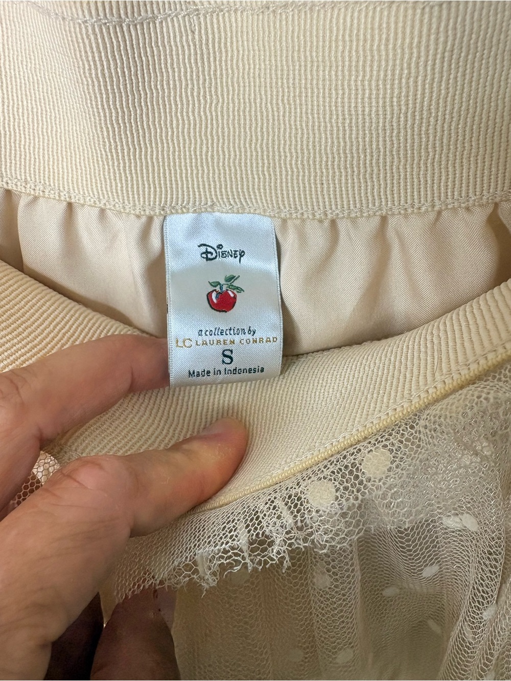 Disney by Lauren Conrad polka Dot Tulle Midi Skirt in Beige - Picture 5 of 16